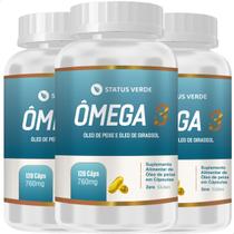 3 Potes Ômega 3 Óleo de Peixe 760mg Kit 360 Cáps