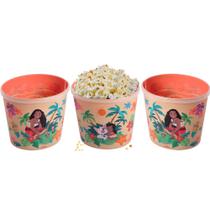 3 Potes para Pipoca Infantil da Moana Original Balde Oval Estampado Original 2.1L