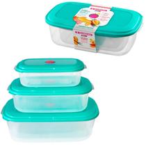 3 potes plástico mantimentos freezer microondas marmita vasilha tapoer tupperware tapuer Sanremo