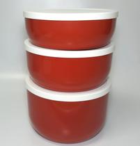 3 Potes PMG - White Trio - Fábrica de Utilidades - Vermelho Tampa Branca 3 Potes PMG - White Trio - Fábrica de Utilidades - Vermelho Tampa Branca