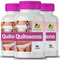 3 Potes Quitosana Pura Kit 360 Cáps - Fonte Verde