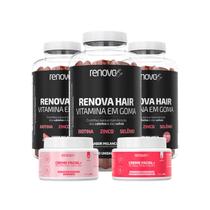 3 Potes Renova Hair + 1 Pote Resveratrol + 1 Pote Retinol