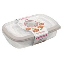 3 Potes Retangulares Freezer Microondas Sanremo Flor Marmita