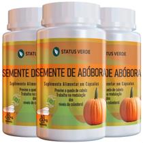 3 Potes Semente de Abóbora Kit 180 Cáps - Status Verde