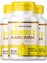 3 Potes Vitamina c + Arginina Kit 180 Caps