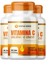 3 Potes Vitamina C + Selênio e Zinco Kit 180 Cáps 3 Potes Vitamina C + Selênio e Zinco Kit 180 Cáps