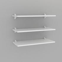 3 Prateleiras Brancas Para Quarto Cozinha Resistente De Madeira Até 20KG Por Prateleira E 6 Suportes em PP Branco Brasforma 3 Prateleiras Brancas Para Quarto Cozinha Resistente De Madeira Até 20KG Por Prateleira E 6 Suportes em PP Branco Brasforma