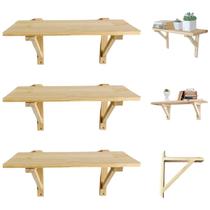 3 Prateleiras de Bambu Decorativa Com Mão Francesa 40cm 3 Prateleiras de Bambu Decorativa Com Mão Francesa 40cm