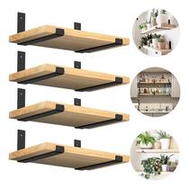 3 Prateleiras Modernas Madeira Maciça De P/ Cozinha 60x50x20