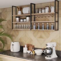 3 Prateleiras Modernas Madeira Maciça De Teto P/ Objetos 60x20cm