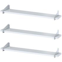 3 Prateleiras Suspensa Estilo Industrial Madeira 60cm FS B