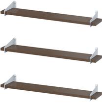 3 Prateleiras Suspensa Estilo Industrial Madeira 60cm FS B