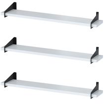 3 Prateleiras Suspensa Estilo Industrial Madeira 60cm FS P