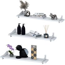 3 Prateleiras Suspensa Multiuso 50Cm Para Sala Quarto BB SF