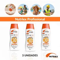 3 Protetor Solar Nutriex FPS 30 Toque Seco 120ml Uso Diário