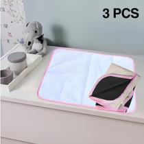 3 Protetores de Colchão 70x50 Absorventes Laváveis Branco com Borda Rosa para Desfralde - Vila Flor 3 Protetores de Colchão 70x50 Absorventes Laváveis Branco com Borda Rosa para Desfralde - Vila Flor