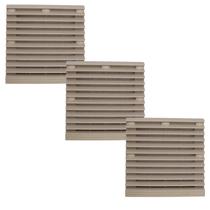 3 Protetores Plástico Ventilador Com Filtro 150mm Cinza