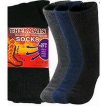 3 prs Meia Térmica Asatex N 36 a 46 Feminina Masculina Adulto lã acrílica frio inverno neve