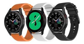 3 Pulseiras De Silicone Para Galaxy Watch4 Classic Active2 - laranja / Branco / Preto