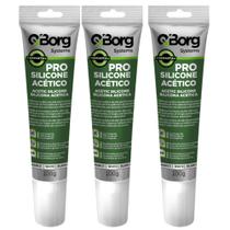 3 q-borg silicone acetico incolor bisnaga 100 gr