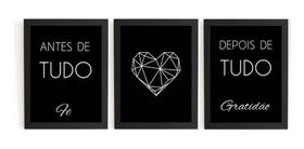 3 Quadros Antes De Tudo Fé Depois De Tudo Gratidão Prospere