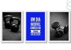 3 Quadros decoração academia treino fitness 3 Quadros decoração academia treino fitness