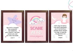 3 Quadros Decorativos Infantis Estrela Arco-íris Santo Anjo 3 Quadros Decorativos Infantis Estrela Arco-íris Santo Anjo
