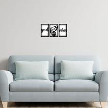 3 Quadros Good Vibe Em Alto Relevo 32X65Cm Decorativo 3 Quadros Good Vibe Em Alto Relevo 32X65Cm Decorativo