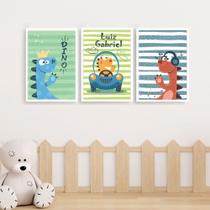 3 Quadros Infantil Ursinho Príncipe
