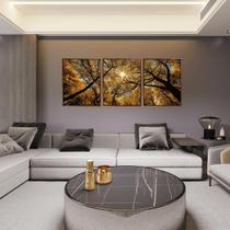 3 Quadros Linda Paisagem com Moldura 129x53cm
