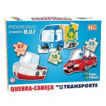 3 Quebra-cabeça Progressivo De Madeira Meios De Transporte