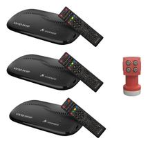 3 Receptores Digitais Vivensis + LNBF Universal Quadruplo