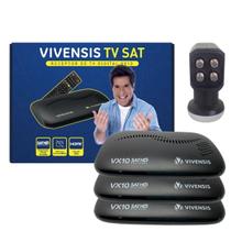 3 Receptores Digitais Vivensis + LNBF Universal Quadruplo