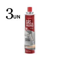 3 Refil Cartucho Gás Maçarico 400mL/215g