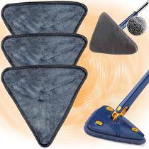 3 Refis Mop Esfregão Triangular Microfibra Premium Pano Lavável Limpa Seca Piso 3 Refis Mop Esfregão Triangular Microfibra Premium Pano Lavável Limpa Seca Piso