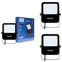 3 Refletor Led 10w Philips 6500k Fria Bivolt Alumínio IP65
