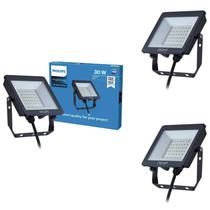 3 Refletor Led 30w Philips Alumínio 6500k Fria Bivolt Ip65