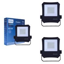 3 Refletor Led Philips 100w 6500k Fria Philips Bivolt IP65