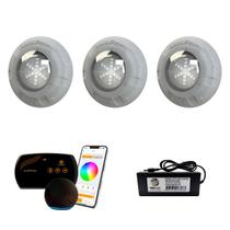 3 Refletor LED RGB 9W + Control. SmartLux + Fonte 3A 36W 3 Refletor LED RGB 9W + Control. SmartLux + Fonte 3A 36W