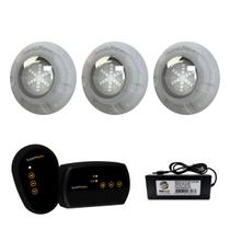 3 Refletor LED RGB 9W + Módulo RGB + Fonte 3A 36W