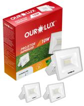 3 Refletor Projetor Led Branco 10w Cor da Luz Branco Frio 6500K Bivolt Ourolux