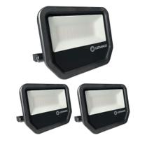 3 Refletores Floodlight Ledvance Preto 3000k 5500m 50w BIV IP65 Pfm