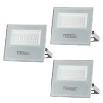 3 Refletores Taschibra Led Tr Slim 20w Luz Verde Branco Autovolt