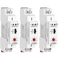 3 Relé Temporizador Minuteria Multifunção Bivolt 50/60hz Din 35 Exatron