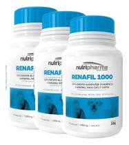 3 Renafil 1000 Suplemento Alimentar Vitamínico Cães 60cp Kit 3 Renafil 1000 Suplemento Alimentar Vitamínico Cães 60cp Kit