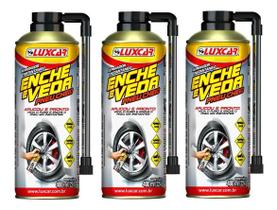3 Reparador Instantâneo Luxcar Pneu Cheio Enche E Veda