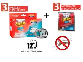 3 Repelentes Elétrico 12h Pernilongos/mosquitos 63 Pastilhas