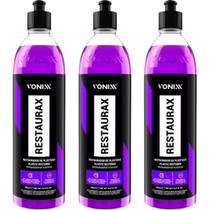 3 Restaurax Restaurador De Plásticos VONIXX 500ML Renovador Kit