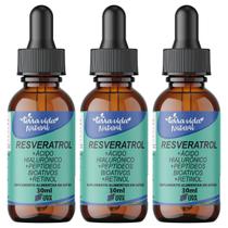 3 Resveratrol +Ácido Hialurônico +Colágeno +Vitamina A(Retinol) de 30ML Sabor UVA