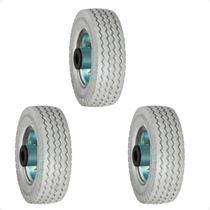 3 Roda Maciça PU 6x2 Eixo 5/8 Rolete Ajax Cinza